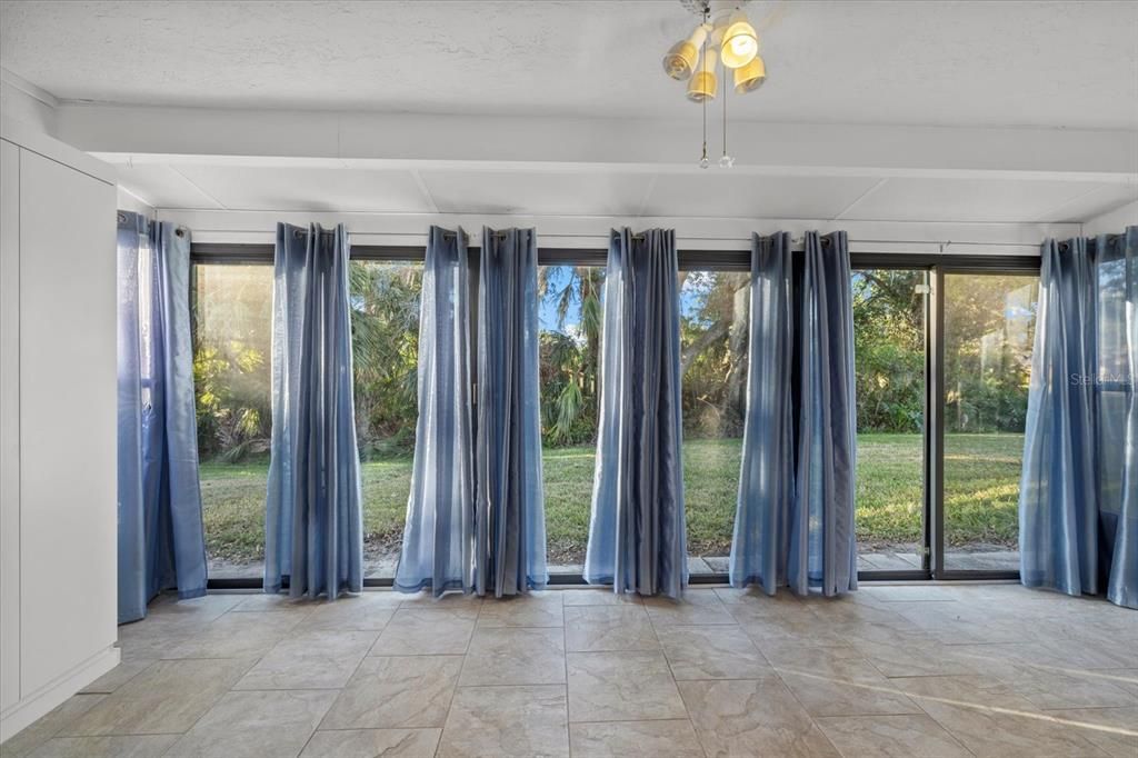 Florida Room with a wall of sliding glass doors