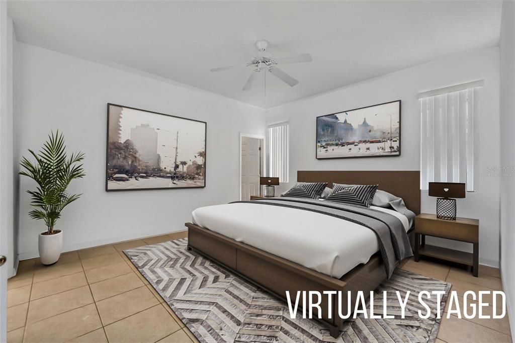 Primary bedroom - virtually staged