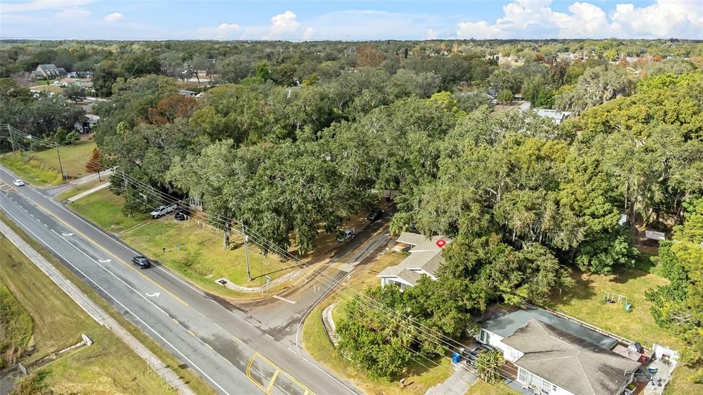 Aerial view of the home