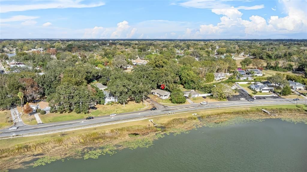 Aerial view of the home