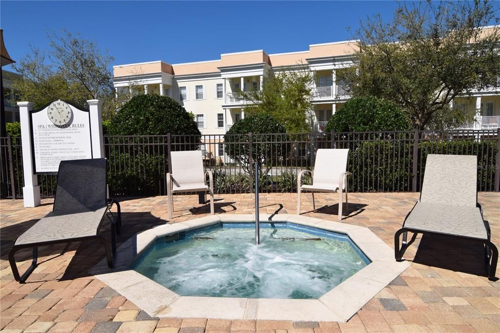 The Terraces lap pool also has a jacuzzi