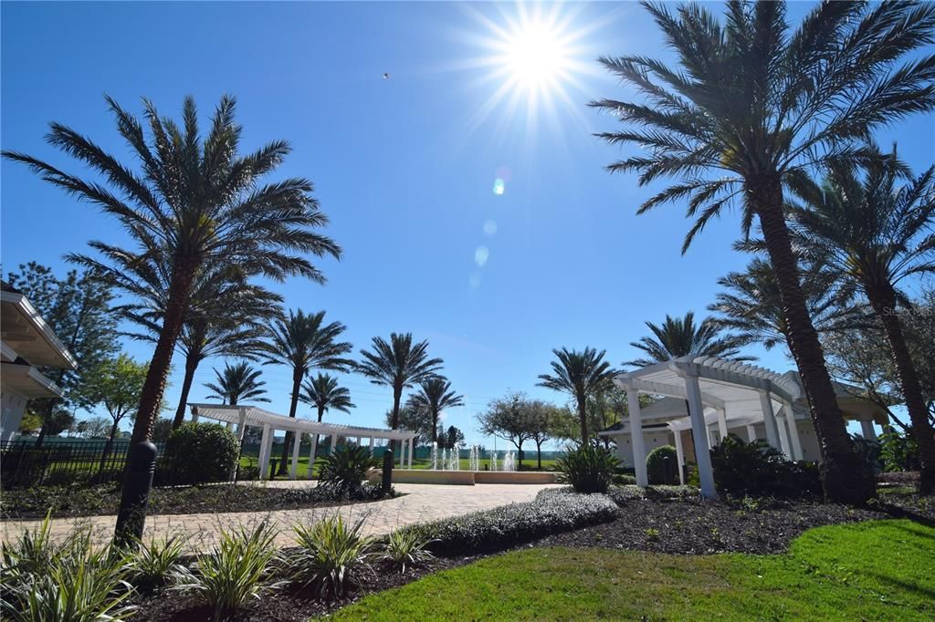 The Terraces gardens opposite the condo