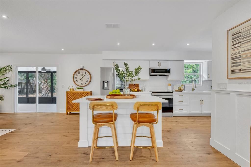 This kitchen has the newest appliances on the market great for cooking up a special meal.