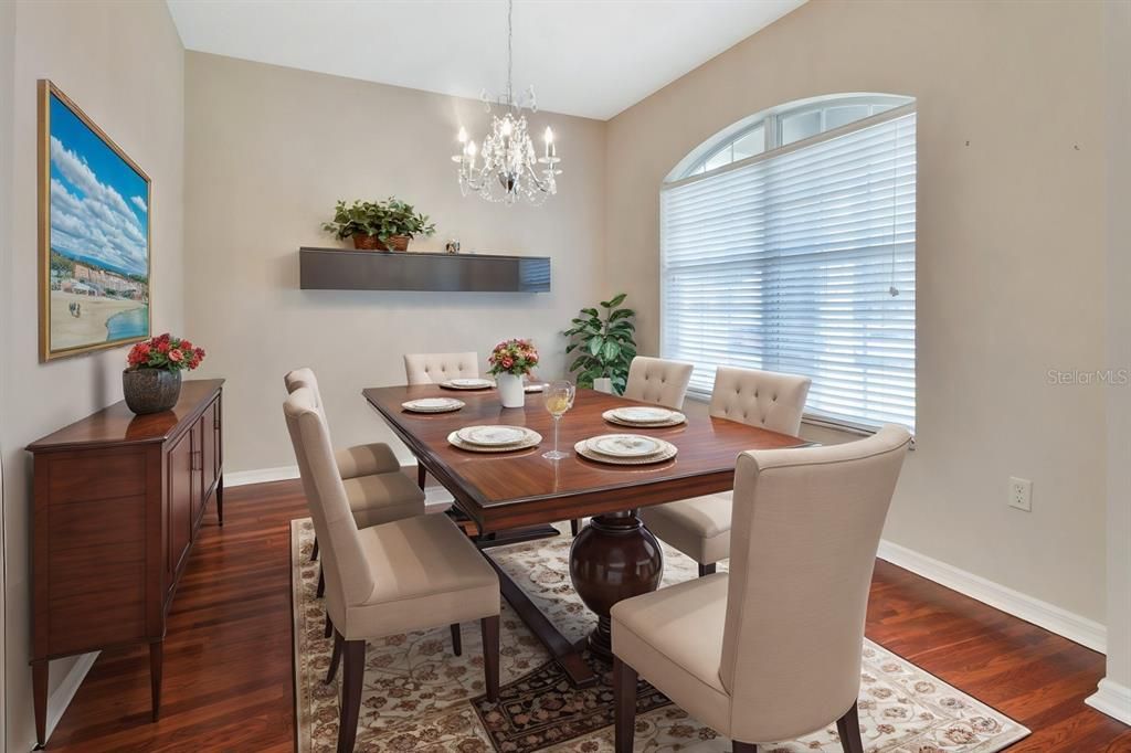 Formal dining room staged