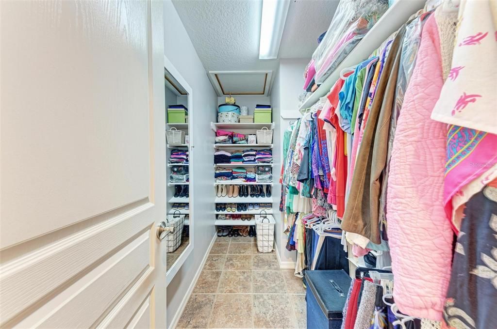 Walk in closet and Attic space.