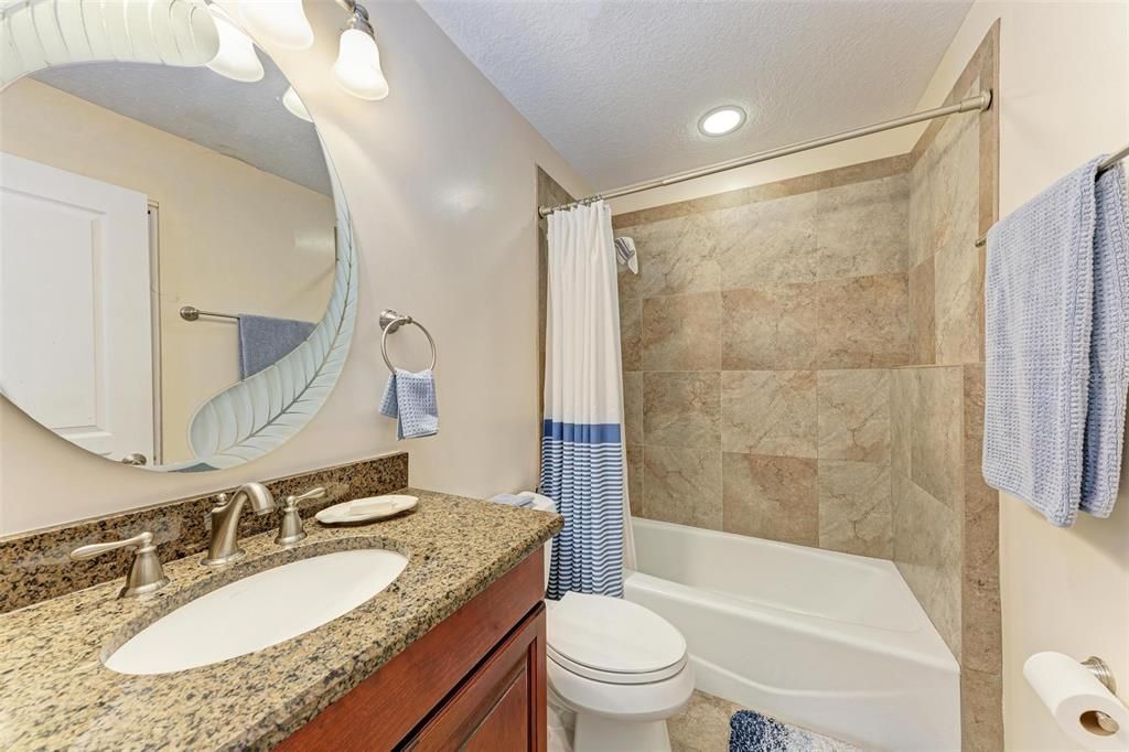 Guest Bathroom with granite countertops