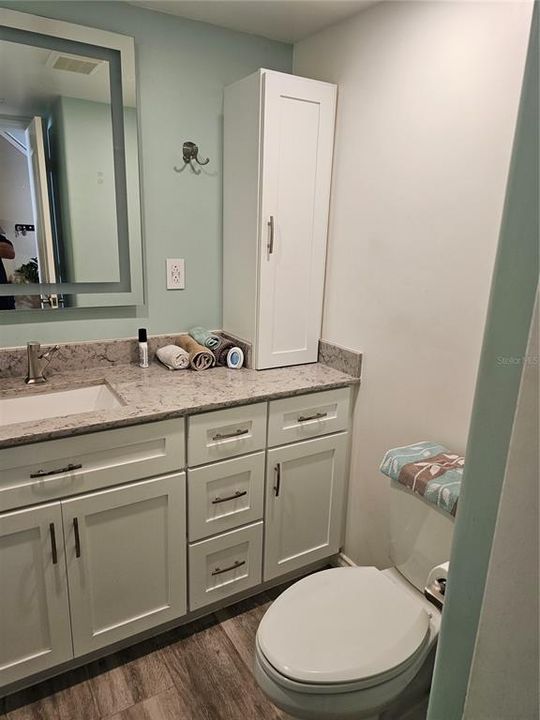 1st floor, remodeled guest bathroom.