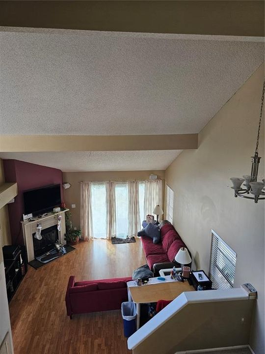 View of the living room for the 2nd floor hallway.