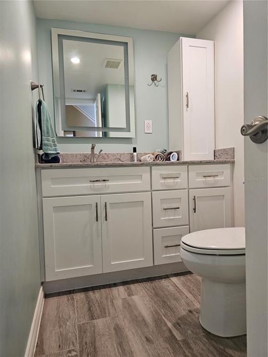 1st floor, remodeled guest bathroom.