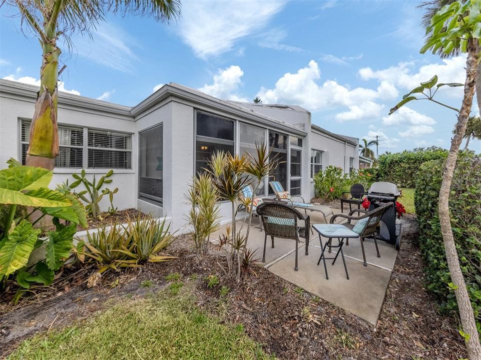 Back patio where you can enjoy outdoors