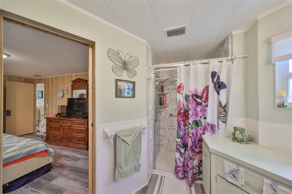 Large walk in shower in the master Bath