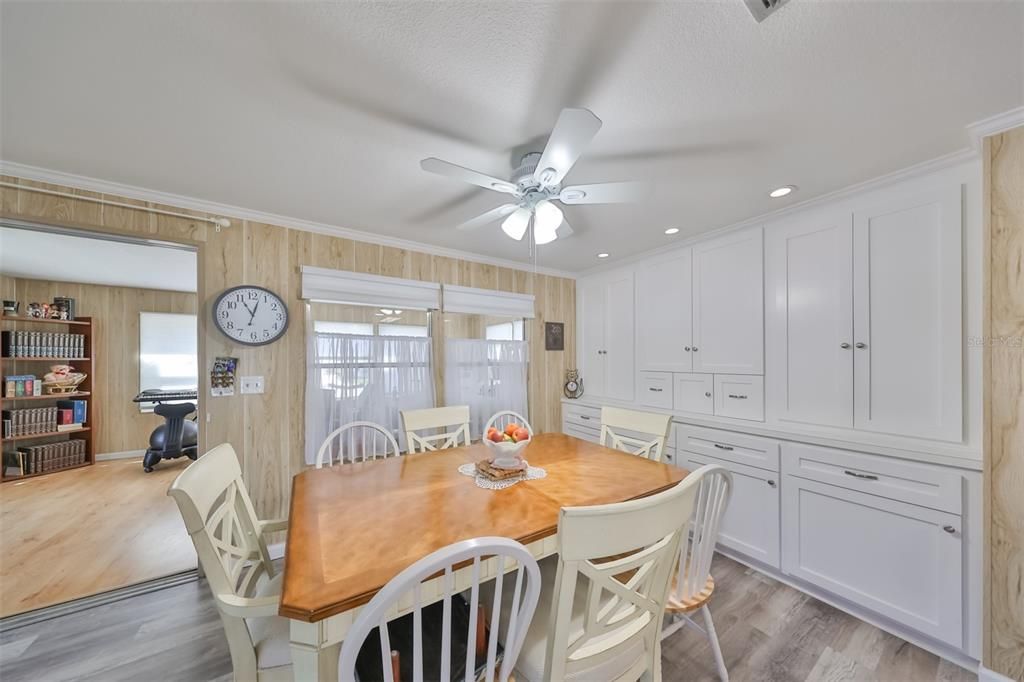 The dining room, A place to break bread with family and friends!  Look at all that storage!