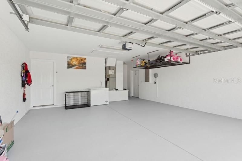 garage with storage space.