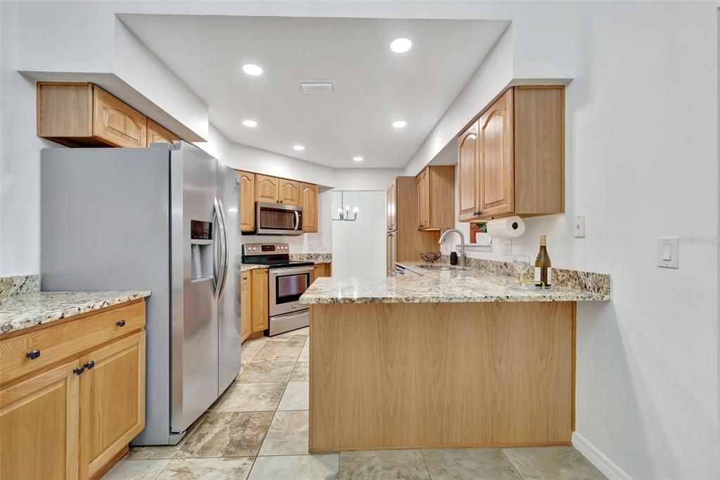 Large Galley kitchen with eat in space