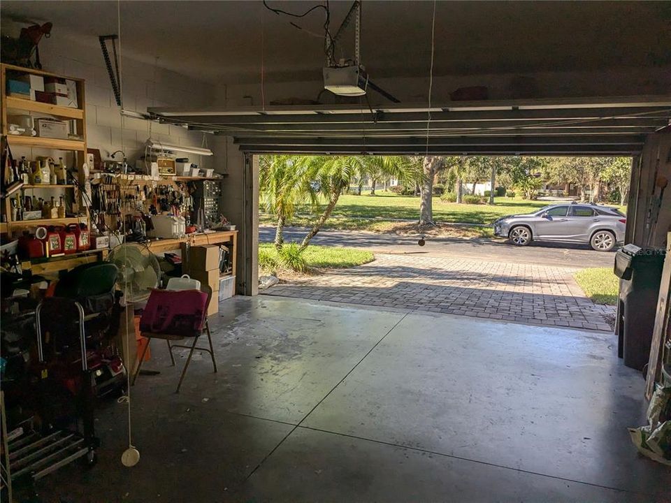 2 car garage with plug for golf cart