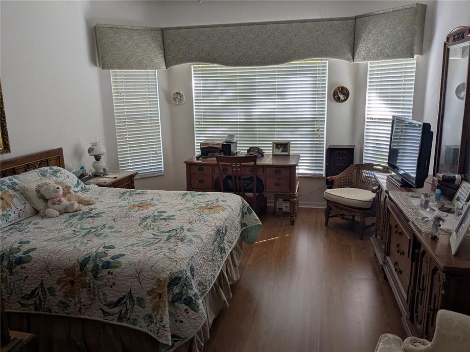 primary bedroom with bay window