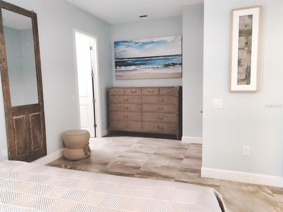 Master bedroom accommodates large dresser