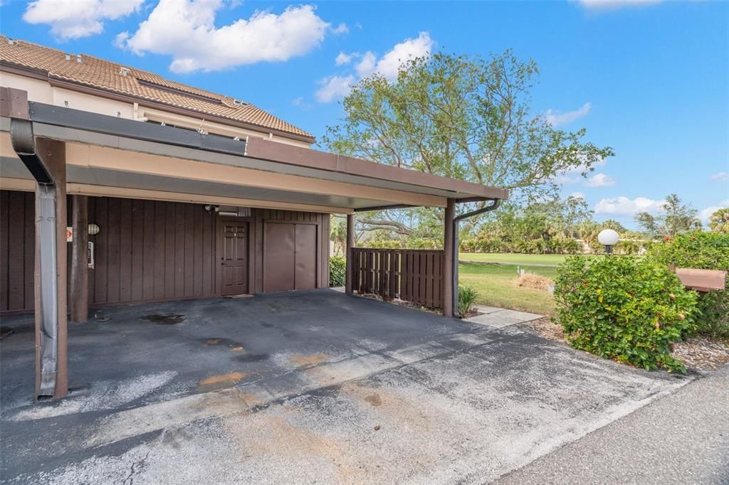 Carport and extra storage.