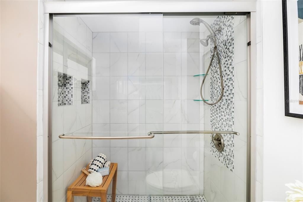 Sliding door shower