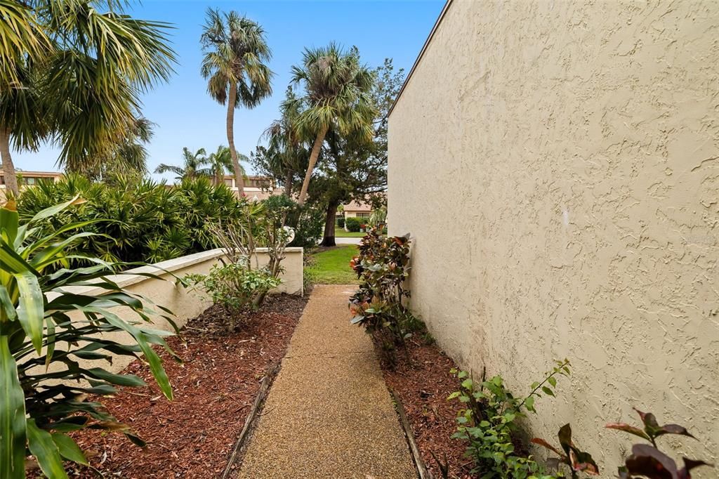 Leading back toward the driveway