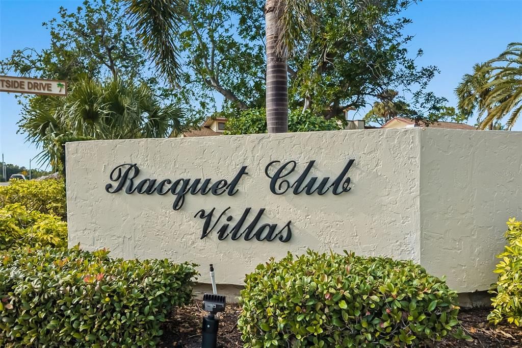 Racquet Club Villas Neighborhood entrance sign