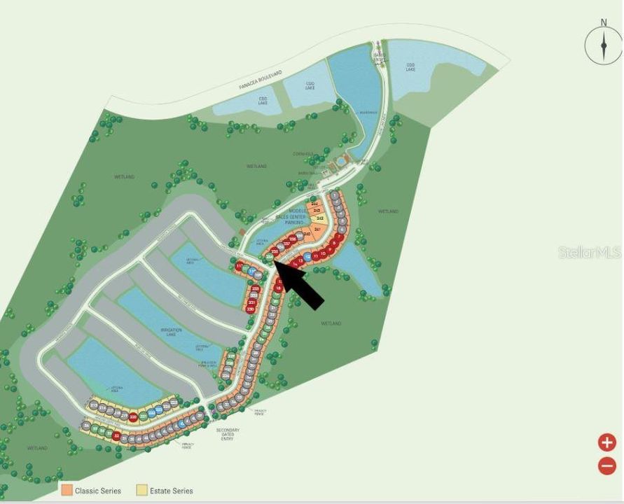 Site map: Lot 234 - Corner lot with water view!