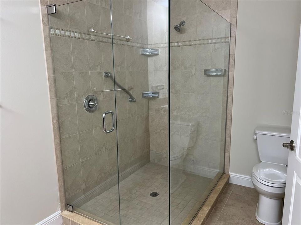 Glass walk-in shower