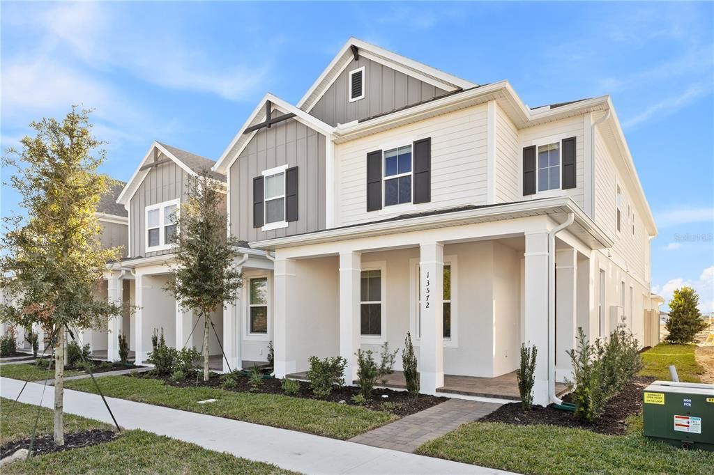 Front Architecture, Porch, Gutters, Pavers