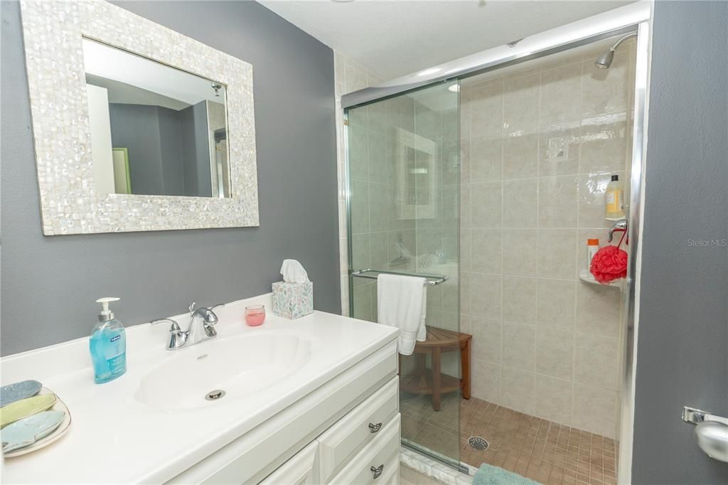 Guest Bedroom With Walk In Shower.