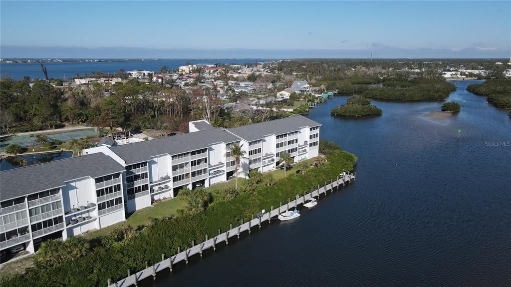 Condo Building And Docks.