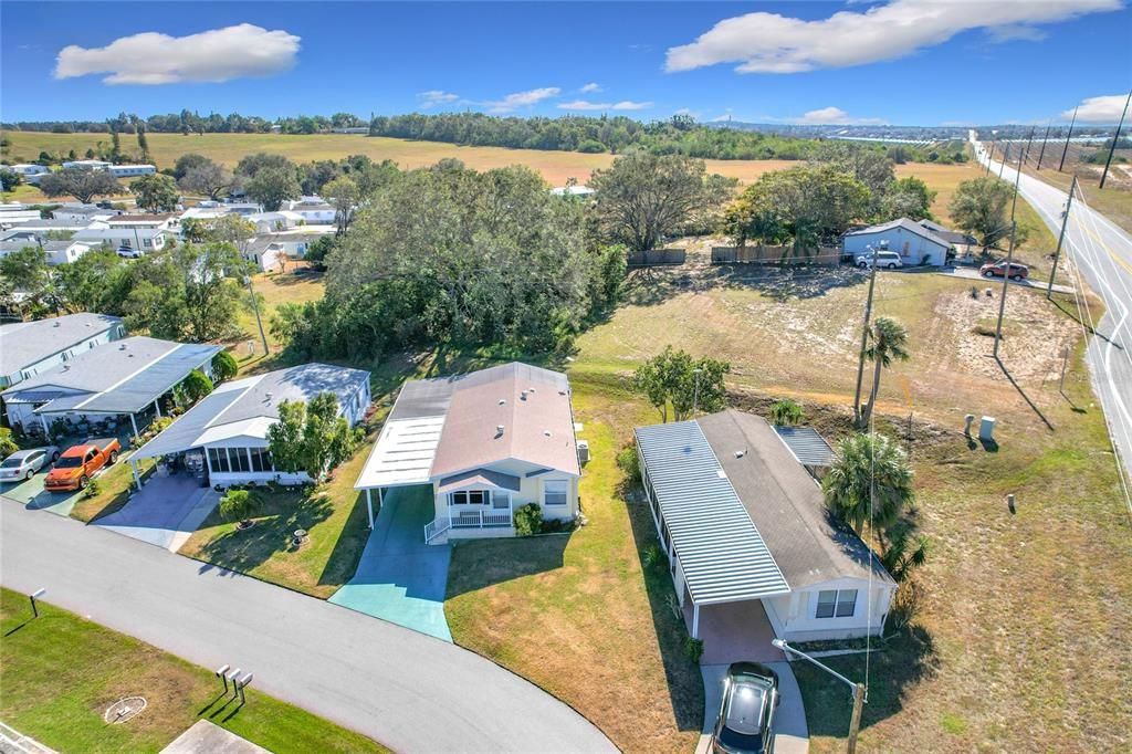 Aerial of the home and neighbors