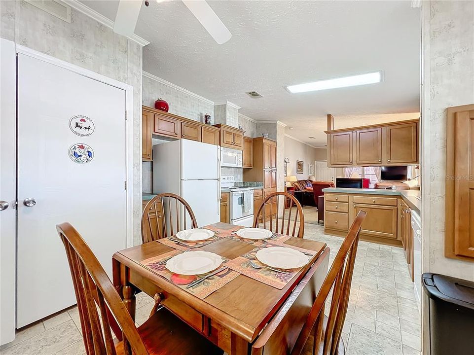 Dining area and laundry closet