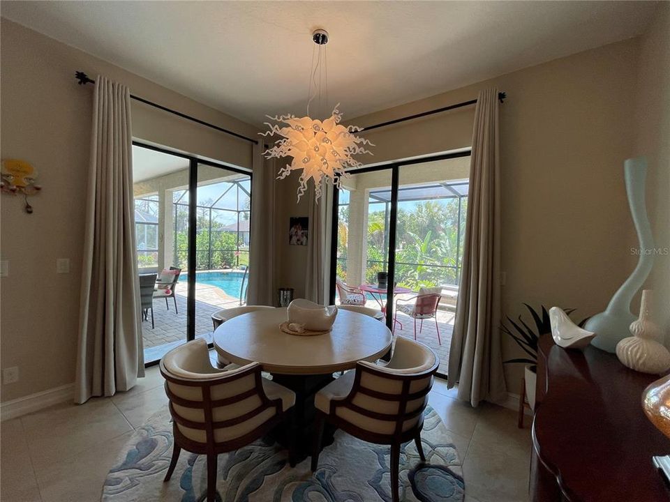 Dining Area with Dual Sliders to Lanai