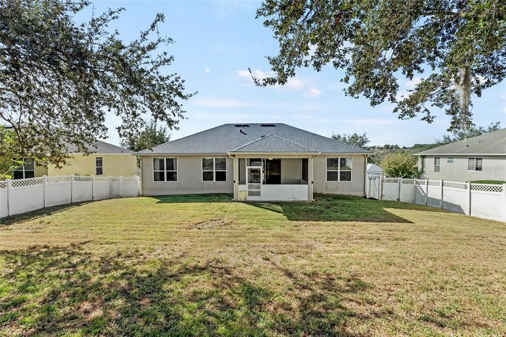 Fully vinyl fenced yard