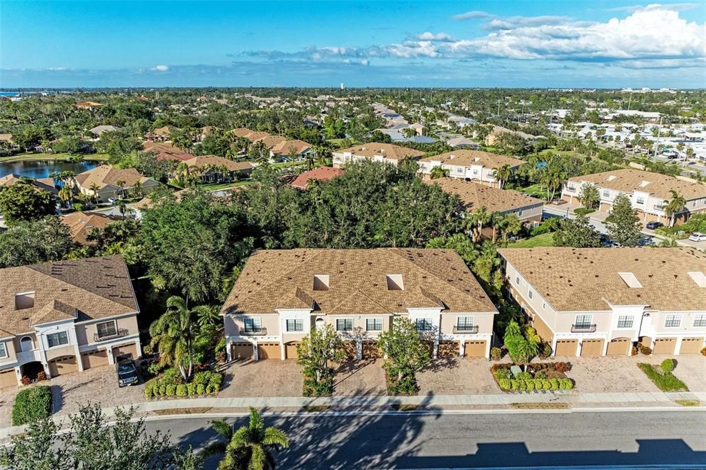 Aerial shot of building