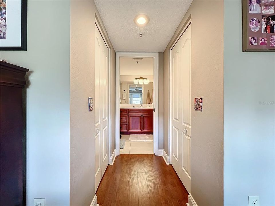 Bath includes large linen closet inside the room