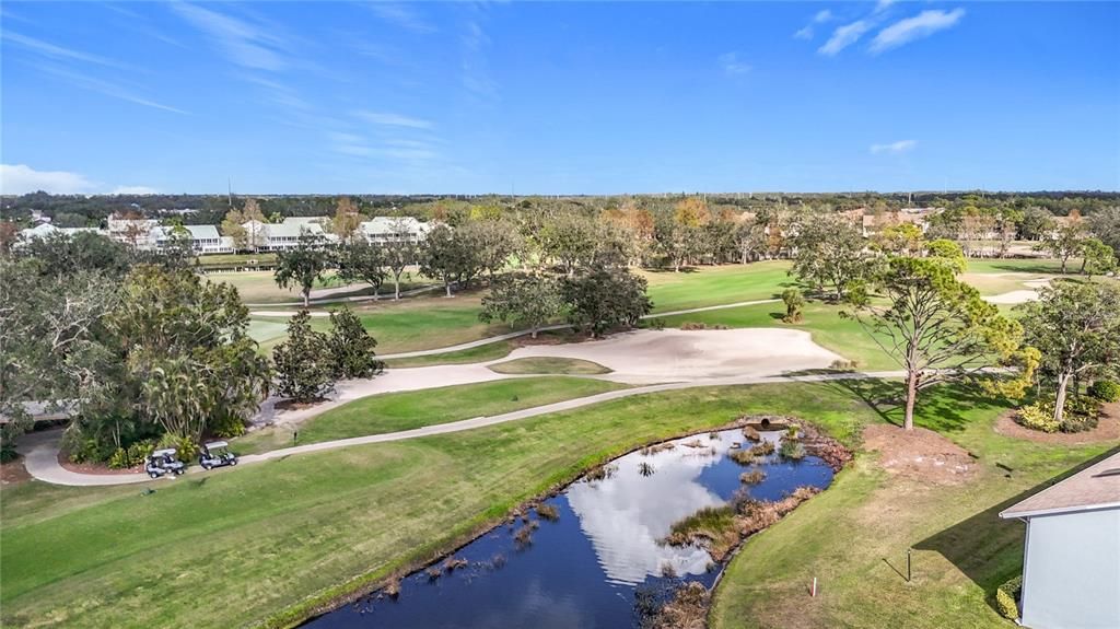 Pro Shop, cart barn and path to driving range