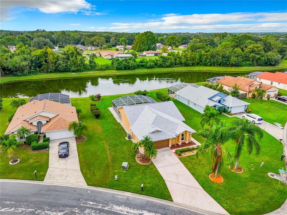 Aerial view with water view