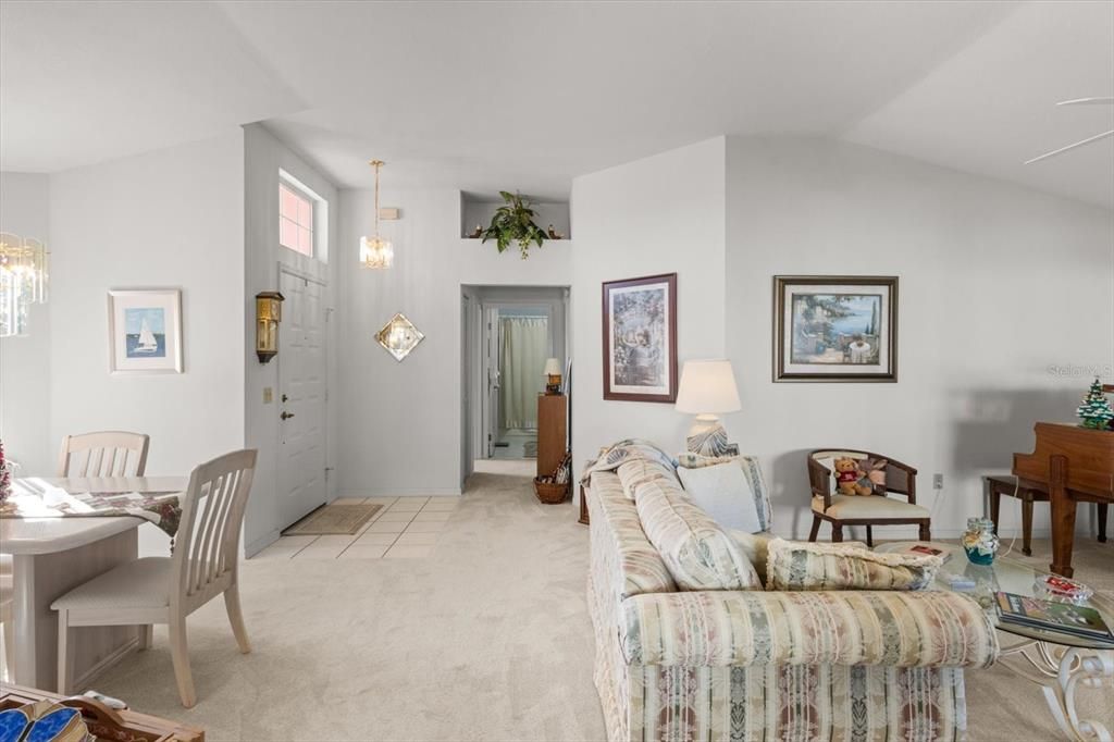 Living Room with hallway to guest bath and bedrooms