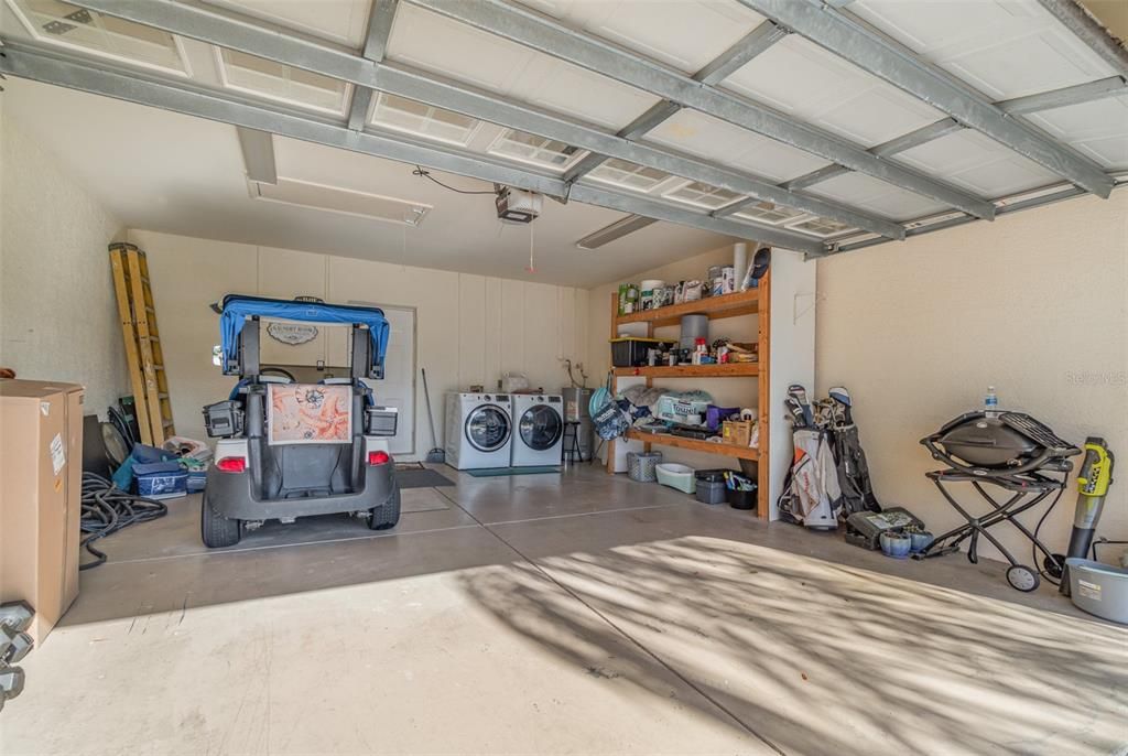 2 car garage with laundry