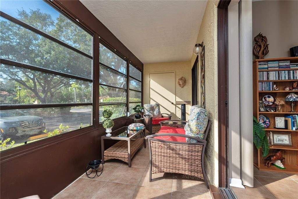 Enclosed porch.