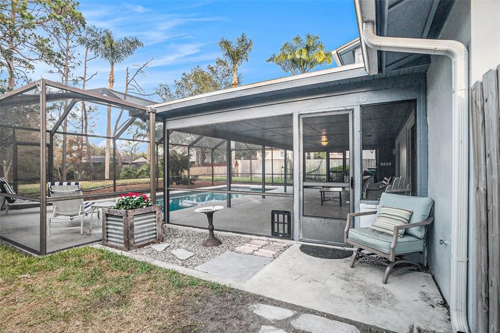 Standing in the dog run looking at the rear lanai.