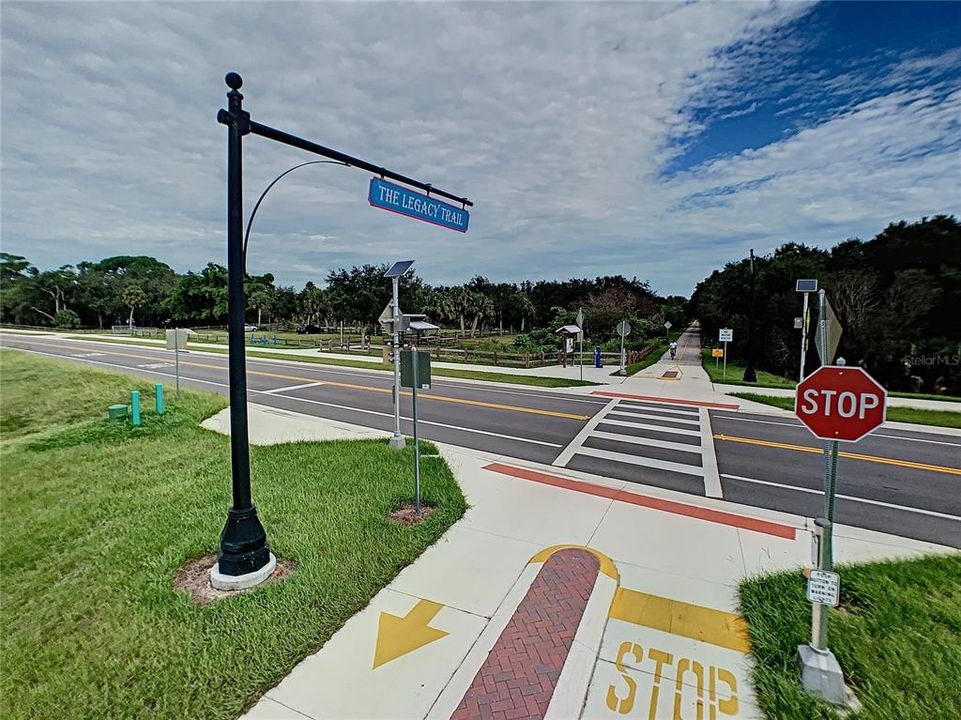 Legacy Bike trail junctions just outside the gate