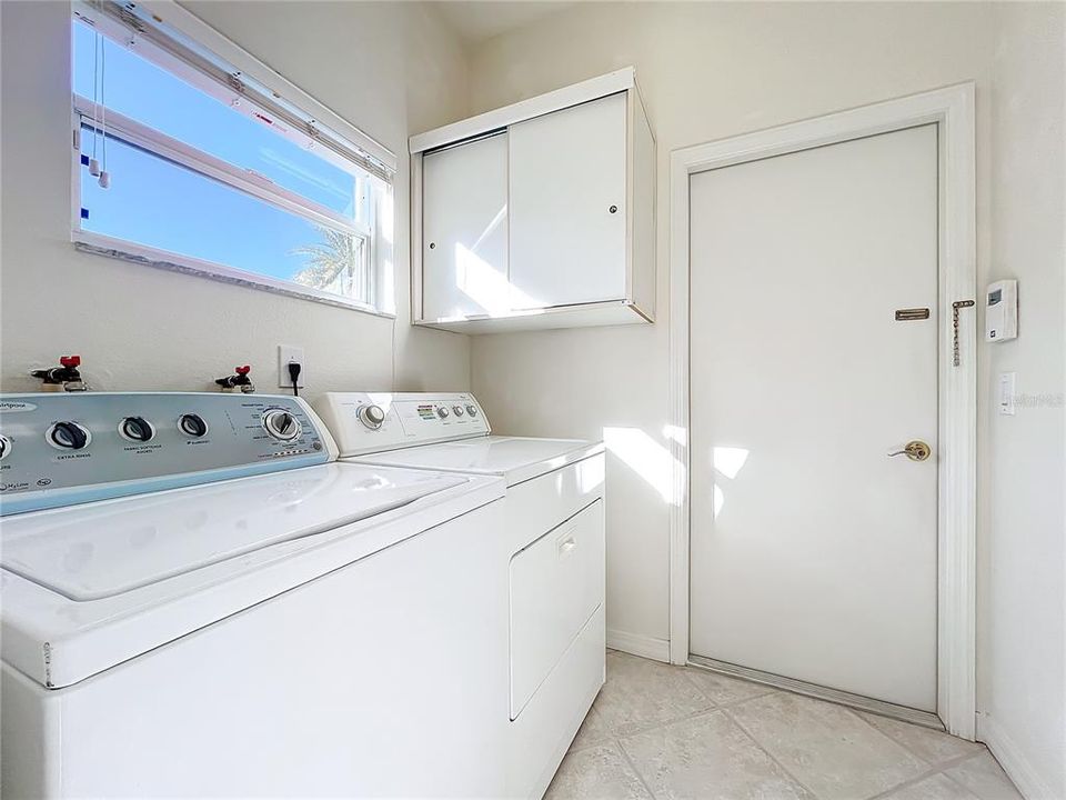 Inside laundry room.