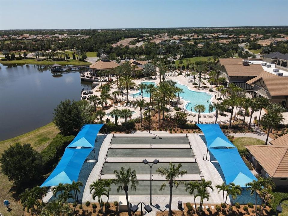 Aerial view of main amenity area