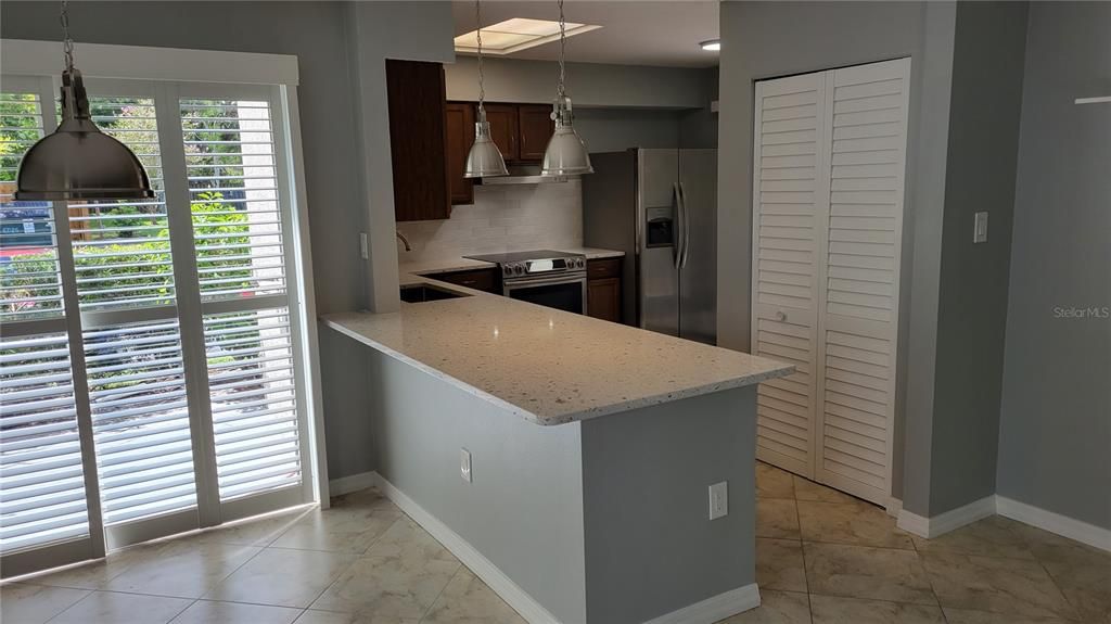 Spacious kitchen with open plan living