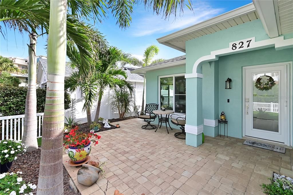 Tropical front entry and patio