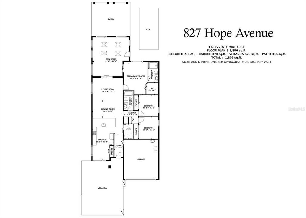 Floor Plan and size (approximate)