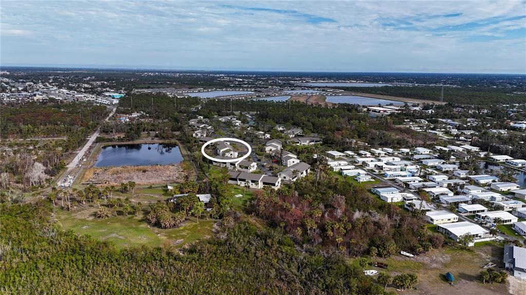 AERIAL VIEW FROM THE LEFT SIDE OF POND TOWARDS 776