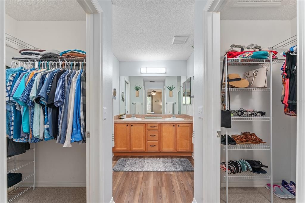 View of PRIMARY ENSUITE BATHROOM dual closets